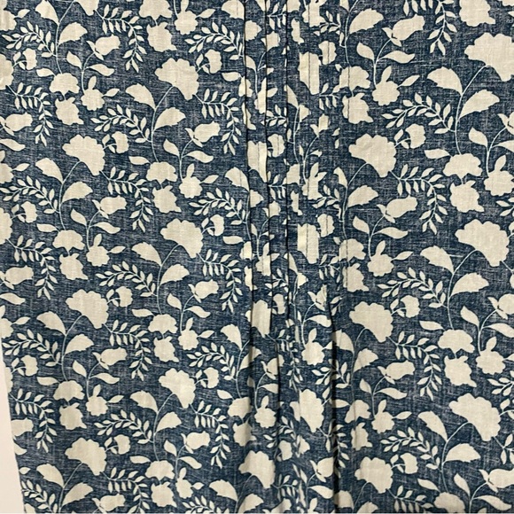 Faherty Gemina Dress Washed Floral Linen Pintuck Mini Pockets Short Sleeves S - Picture 12 of 15